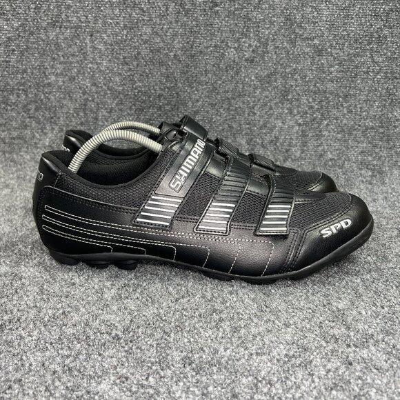 Shimano SPD SH-MA80 Cycling Shoes Men's Size 12.5 Black Leather Clip In Mountain - Picture 1 of 13